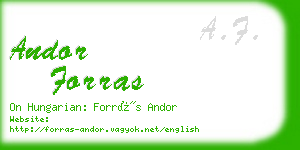 andor forras business card